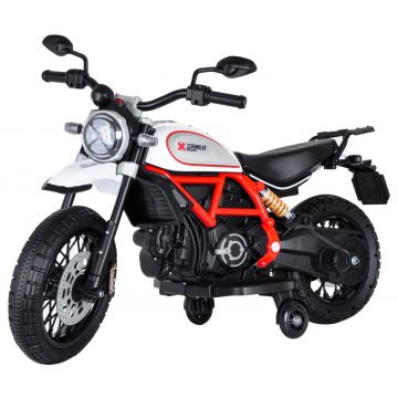 Ducati Scrambler sähkömoottoripyörä 12V valkoinen